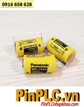 Panasonic BR-1/2AA (chân thép hàn); Pin nuôi nguồn Panasonic BR-1/2AA lithium 3v 1000mAh _Xuất xứ Nhật